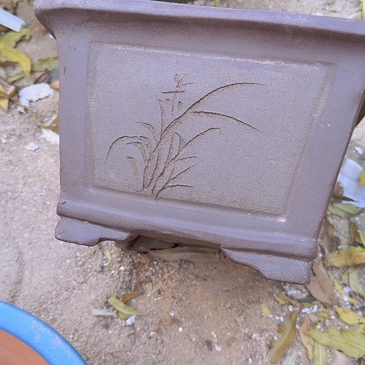 紫砂25灰四方花盆花盆花盆