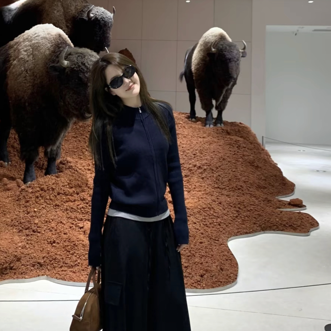 拉链毛衣针织开衫女2024新款春季ins辣妹短款显瘦百搭外套上衣潮