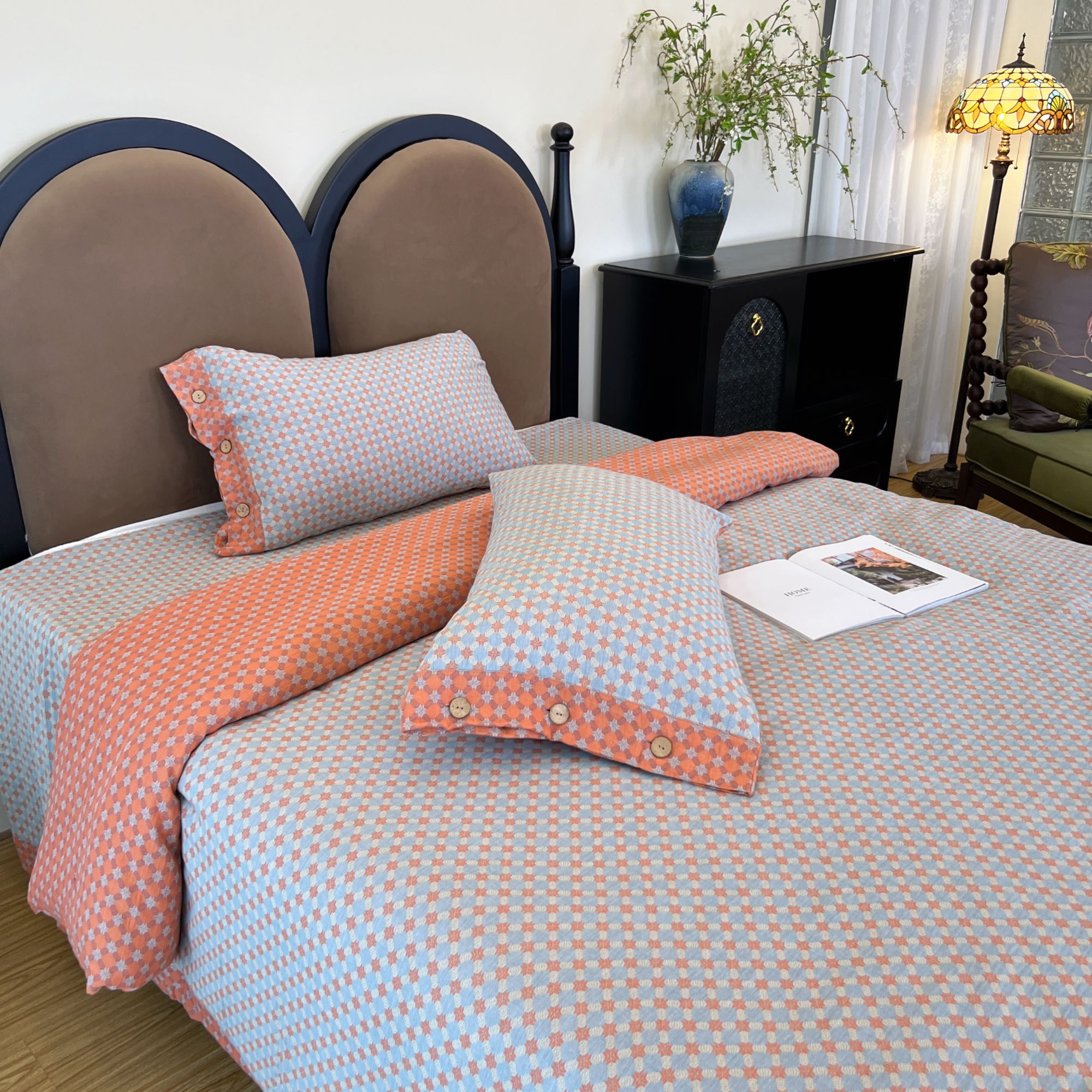 【雅趣】 故里丨A类全棉超柔色织纱布四件套亲肤柔软被套/床单/枕套