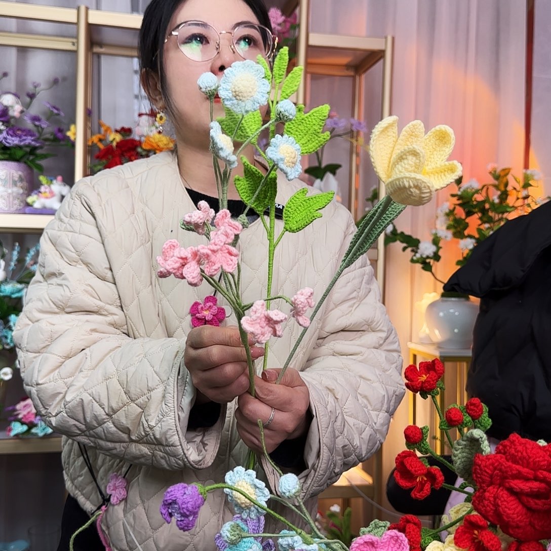 纯手工钩织钩织花束