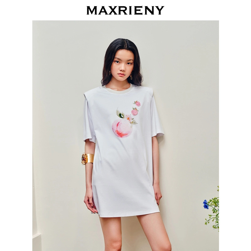MAXRIENY2023夏连衣裙白色夏季女装