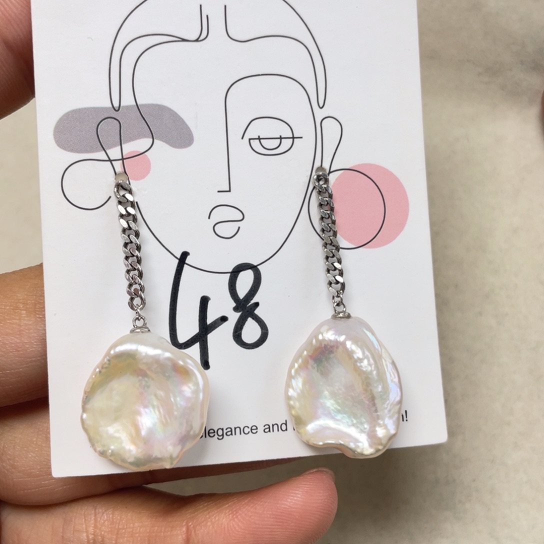 淡水珍珠耳饰银S925镶嵌