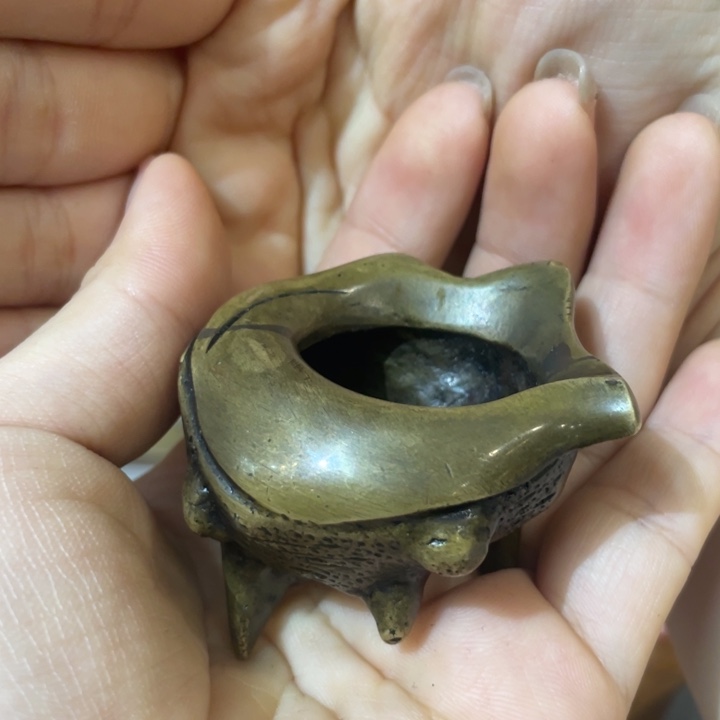 铜香炉茶道具摆件