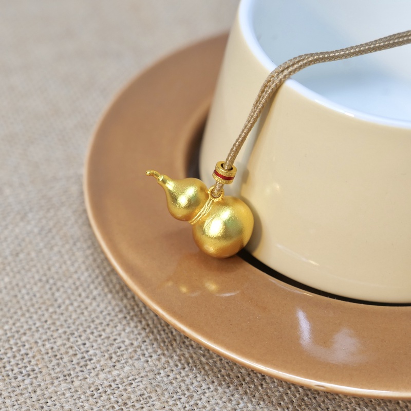 铜合金吊坠 新中式国潮风丨古法实心立体葫芦吊坠项链 L027