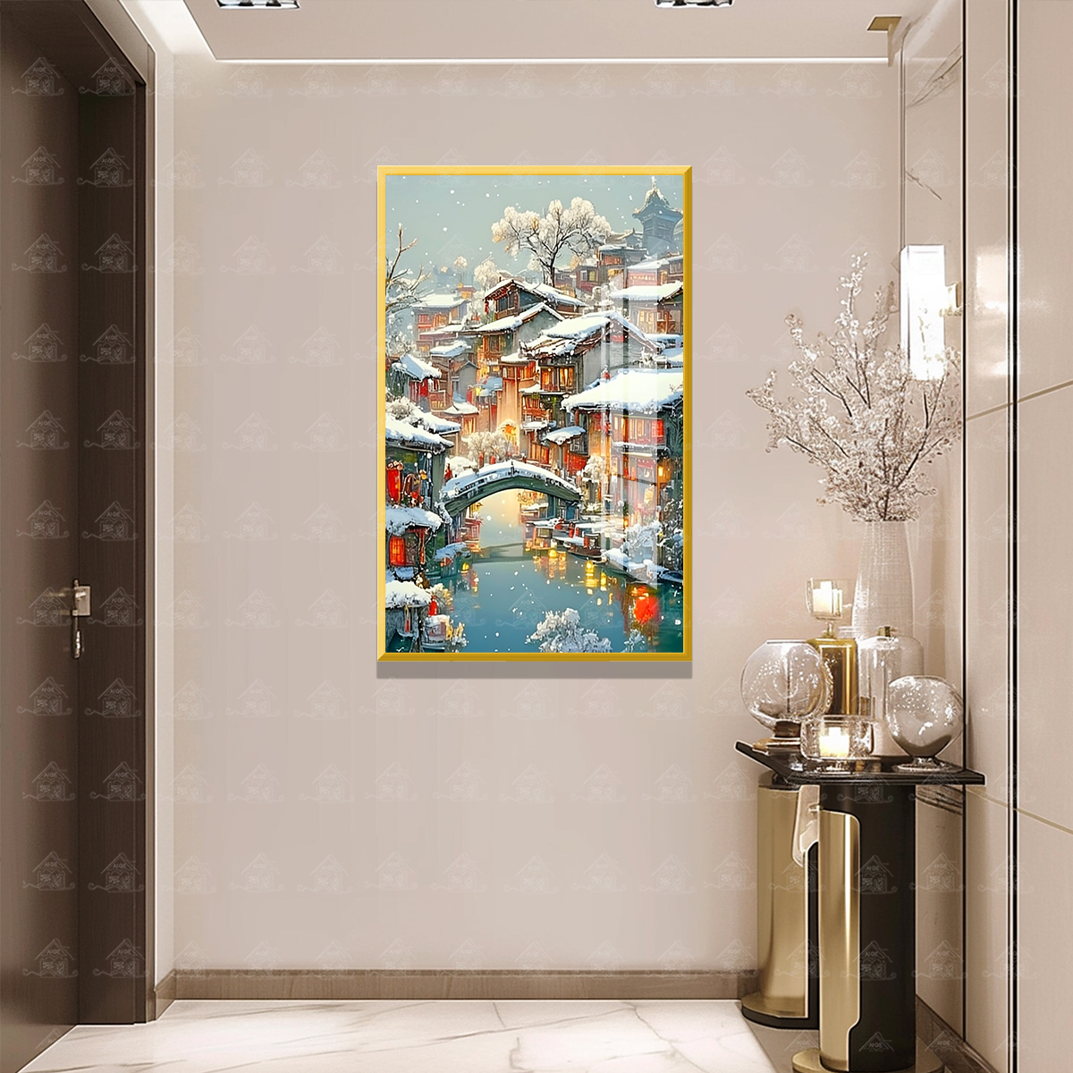 【进口棉布】爱阁十字绣四季之冬新款简约风景客厅玄关中式手工线绣