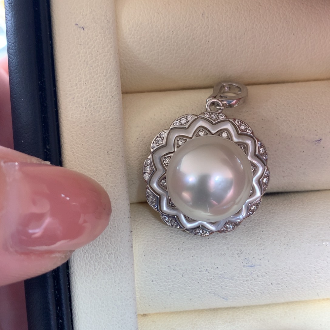 海水珍珠颈饰银S925镶嵌