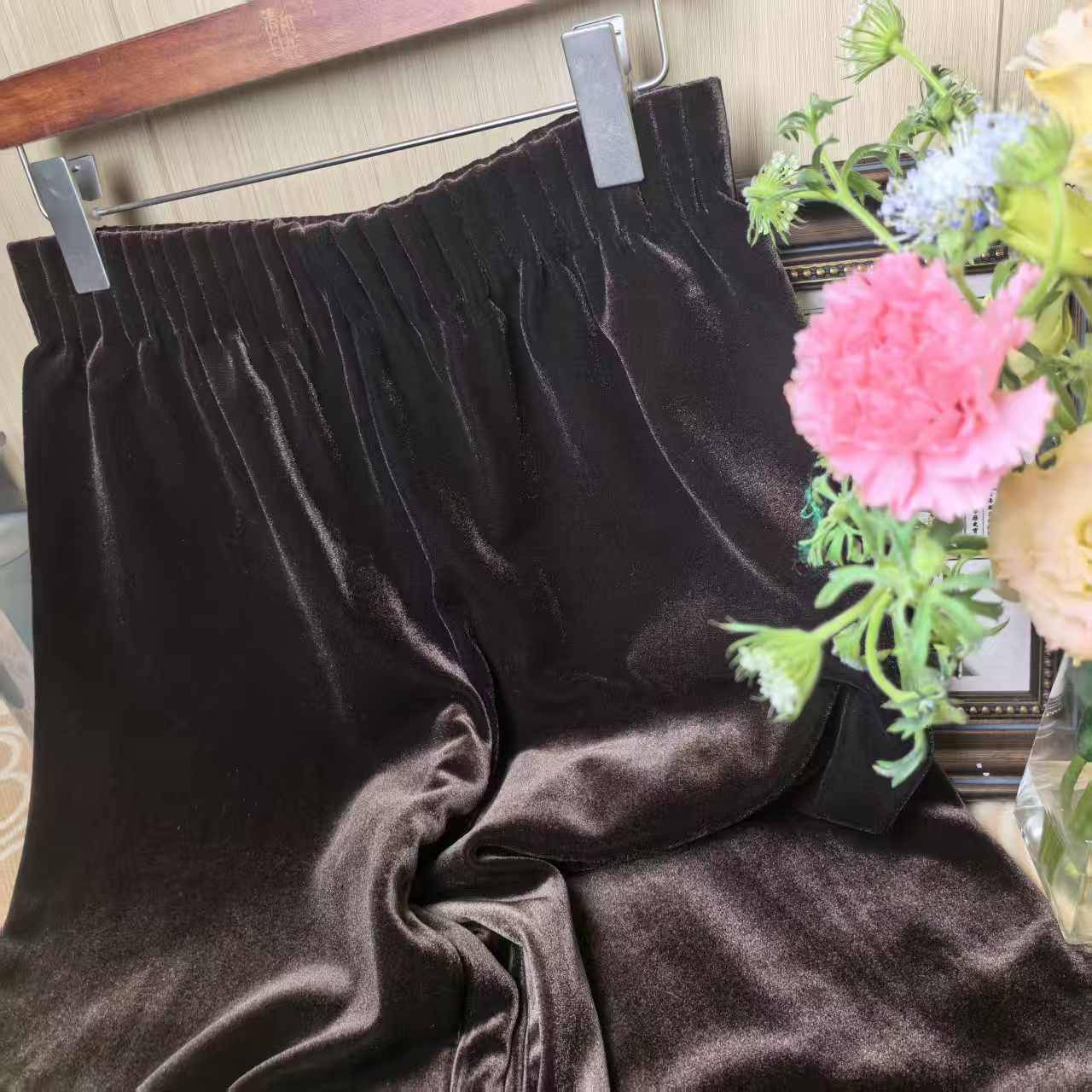 【即遇——花语】秋冬新款百搭丝绒直筒裤