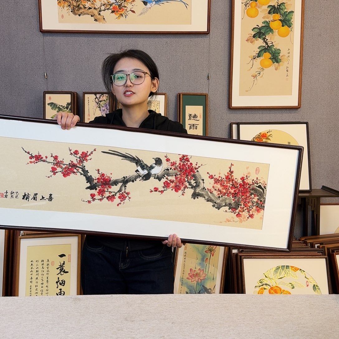 碑帖纯手绘，纯手写带框尺寸：40×123厘米