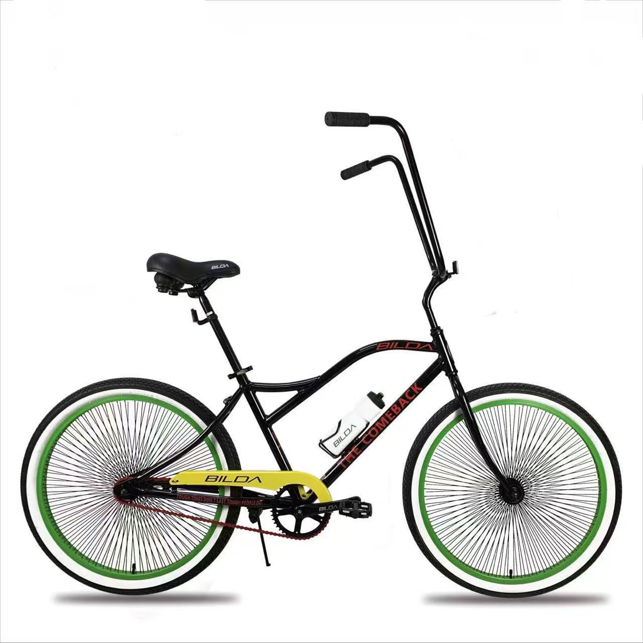 【双把小轮胎】大菠萝BILDA 户外休闲男女通用弯杆复古倒刹自行车 