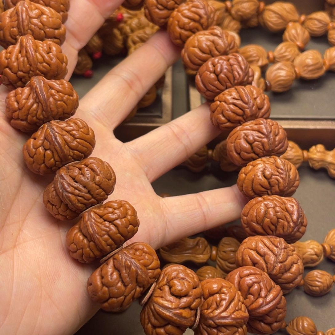 এ***桃核手串龙纹桃核15