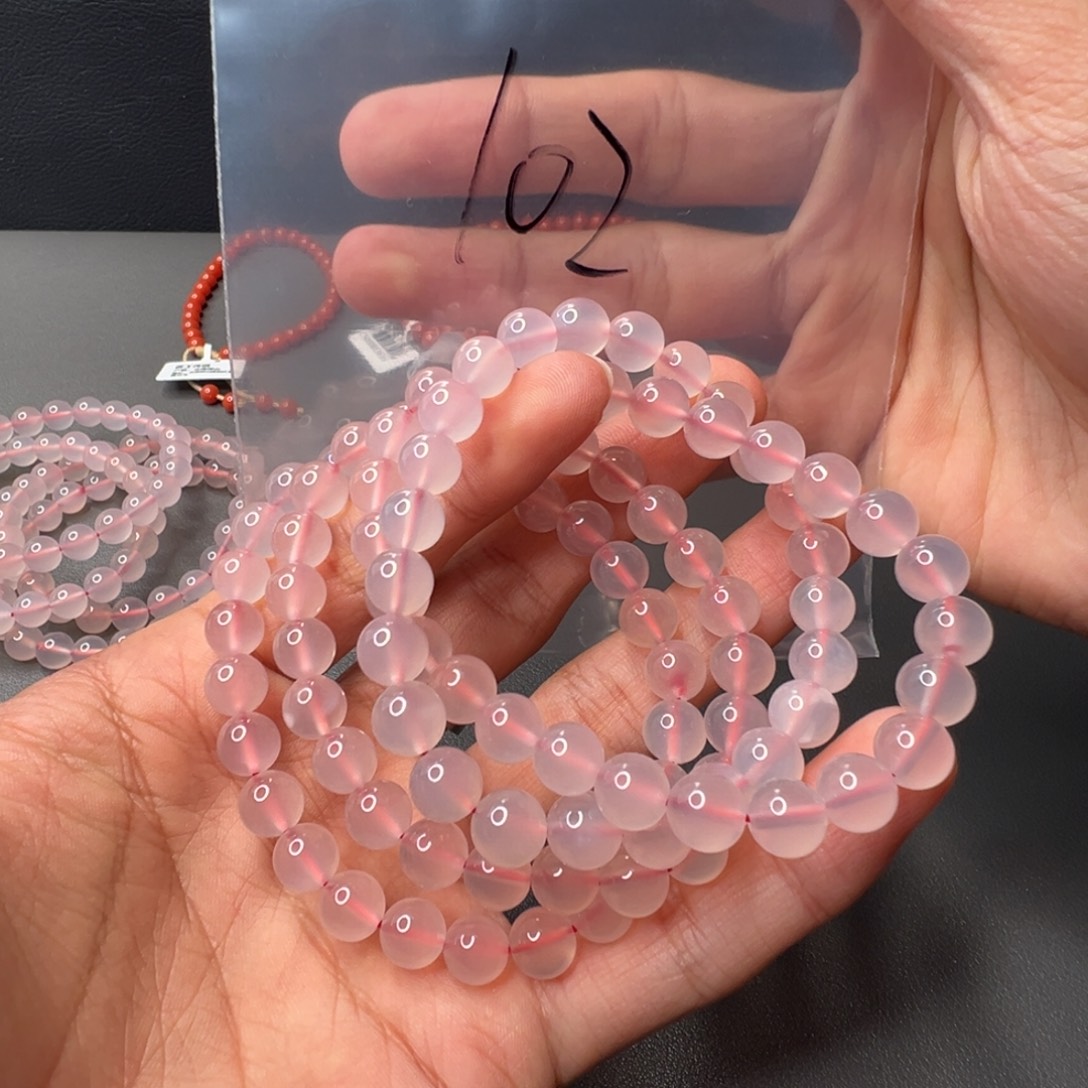 玛瑙/玉髓未镶嵌102号荔枝冻单圈8+多样性发一