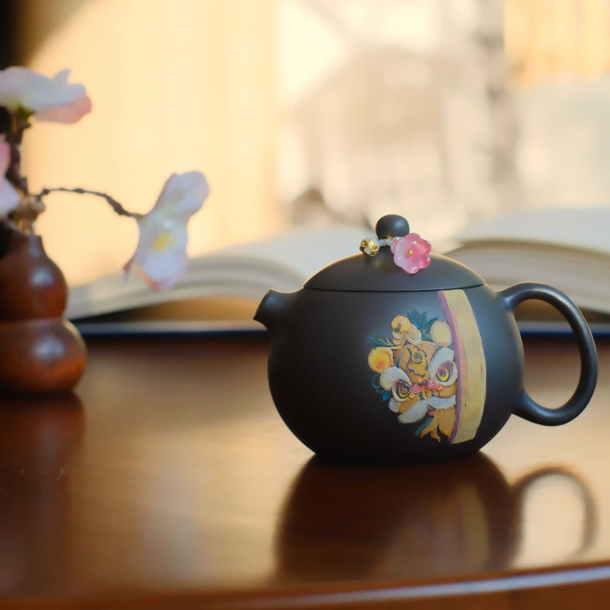 大碗茶器 宜兴紫砂壶醒狮黑珍珠河豚西施原矿手制精工家用壶150cc