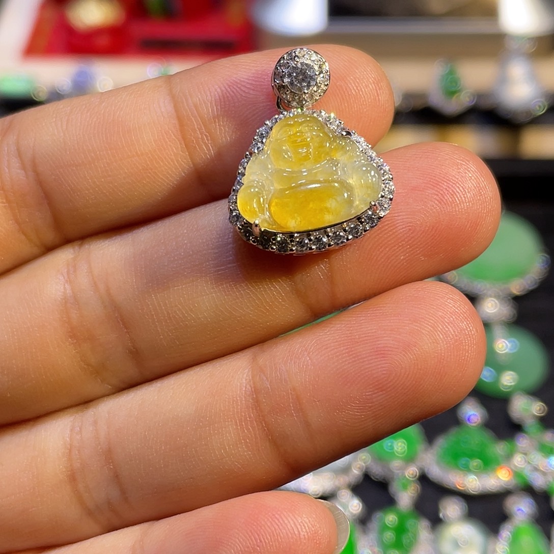 翡翠银S925镶嵌吊坠(不含链)