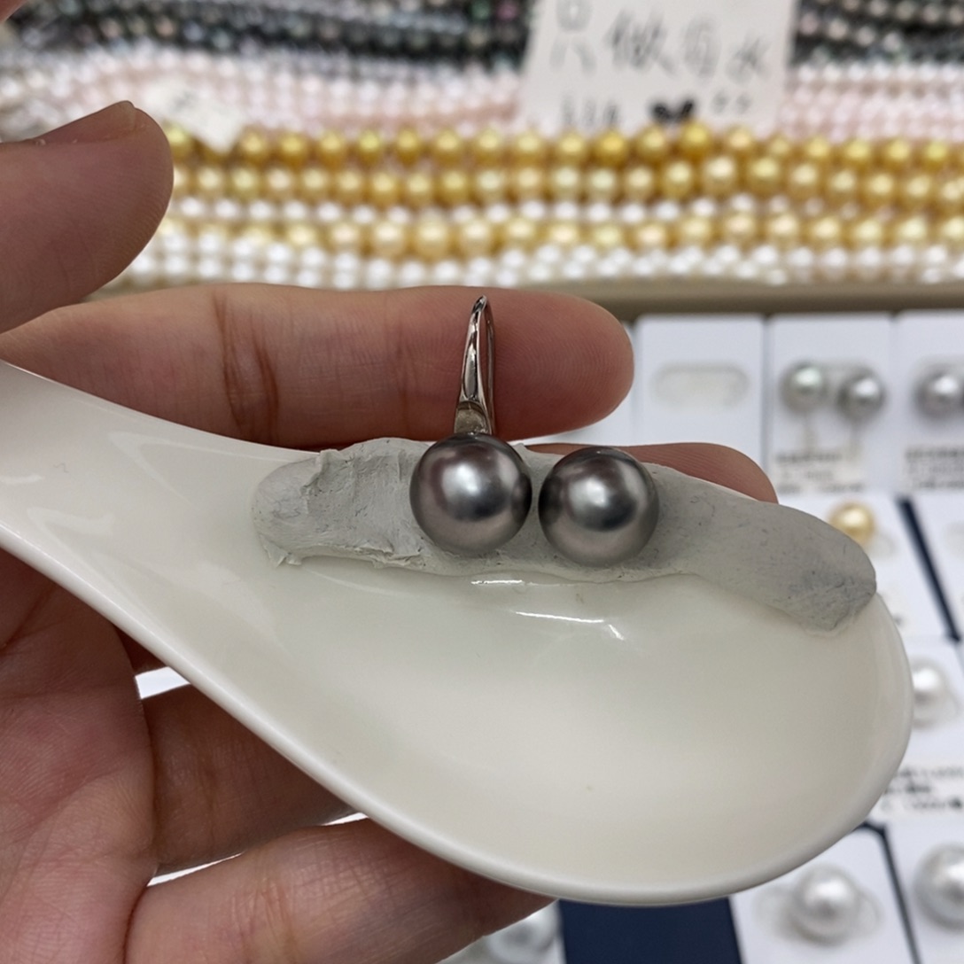 海水珍珠裸珠未镶嵌大溪地铂金灰10-11不含配件