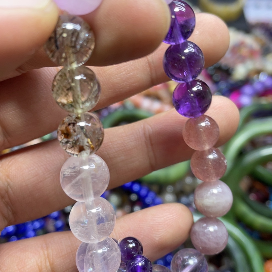 紫晶颈饰银S800镀金镶嵌