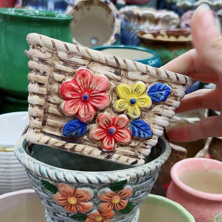 多肉绿植陶瓷花盆9.9包邮，有孔