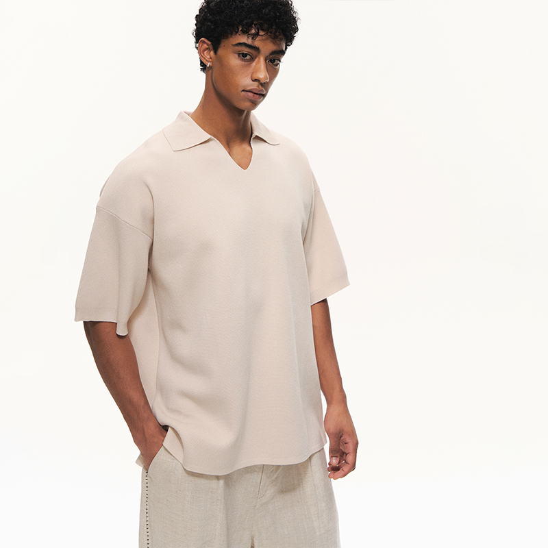 ANNTEET 海鸥领POLO衫25年夏季小V翻领短袖翻领T恤打底衫上衣