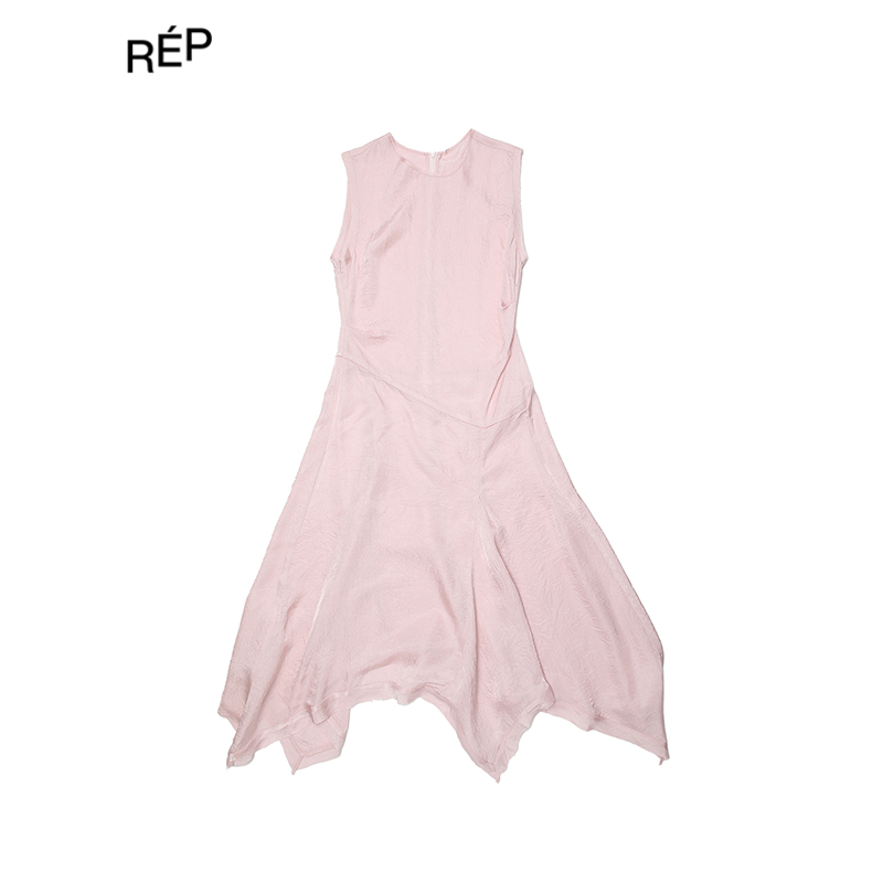 REP-Aether haze设计师品牌粉色无袖不规则连衣裙 25FW新款