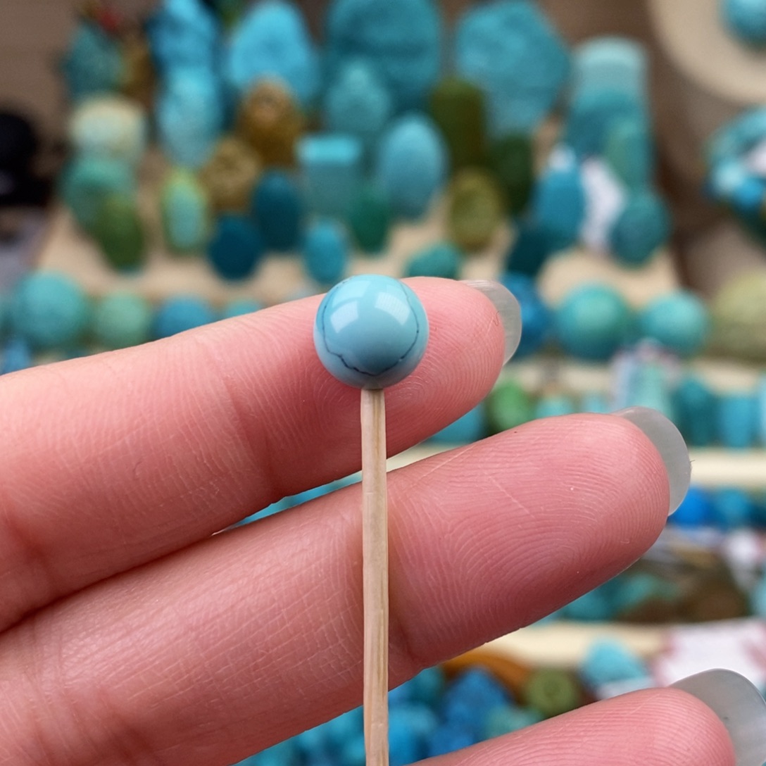 绿松石珠宝奇石未镶嵌8mm