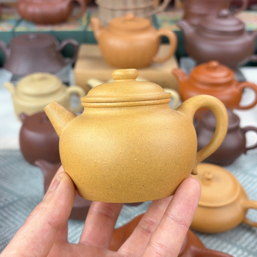 紫砂茶壶大彬圈钮 黄段 180cc