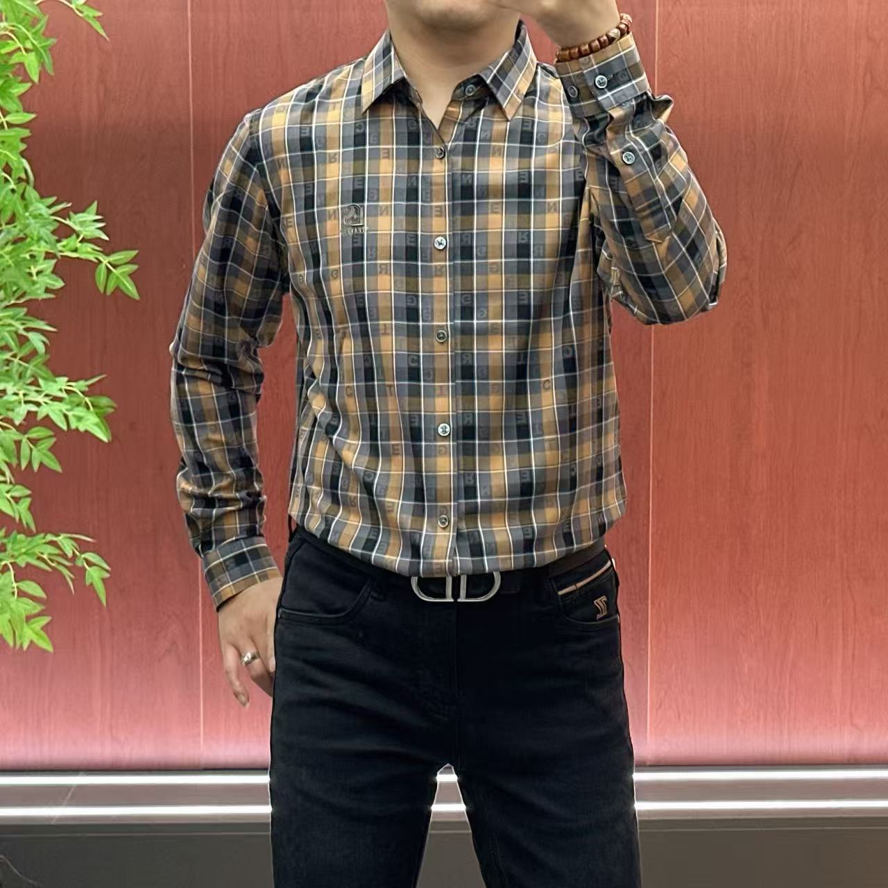 9268【杨会长】秋冬简约轻奢•高端大气•时尚减龄•棋盘格衬衫•宏