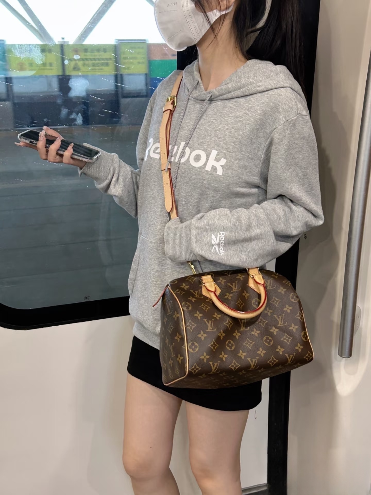 99新 LV LouisVuitton路易威登speedy25枕头包后换植鞣革自达