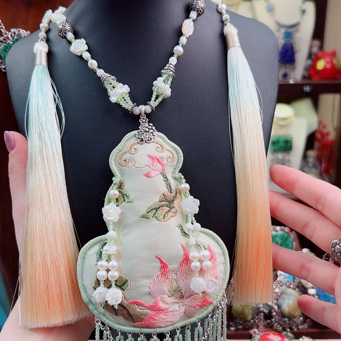 淺***盞925银珐琅锦象原创设计款式项链