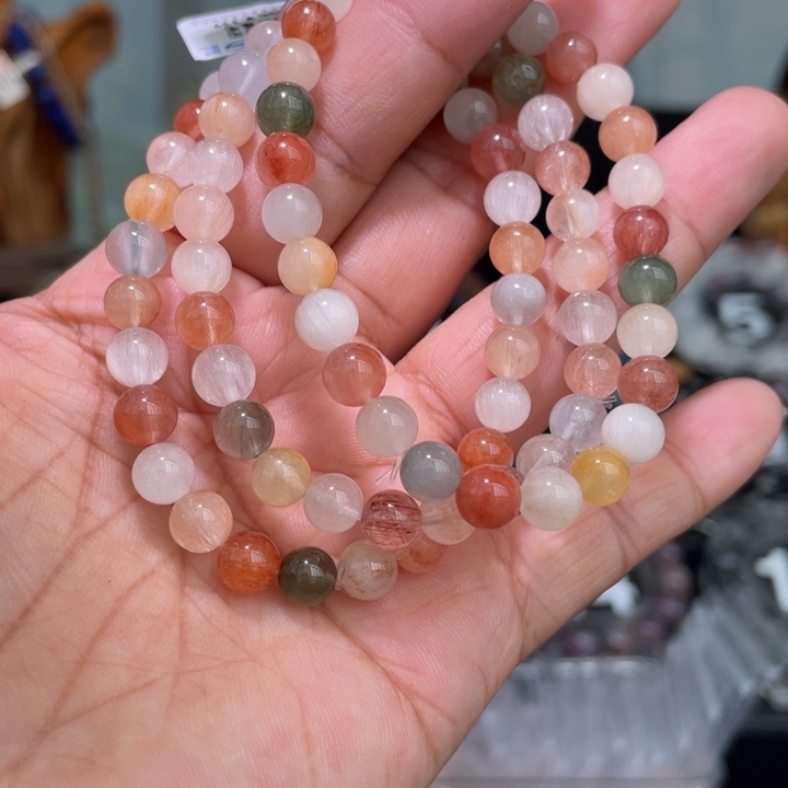 水晶手串未镶嵌天然糖果兔毛手串6.5mm多样性发其一