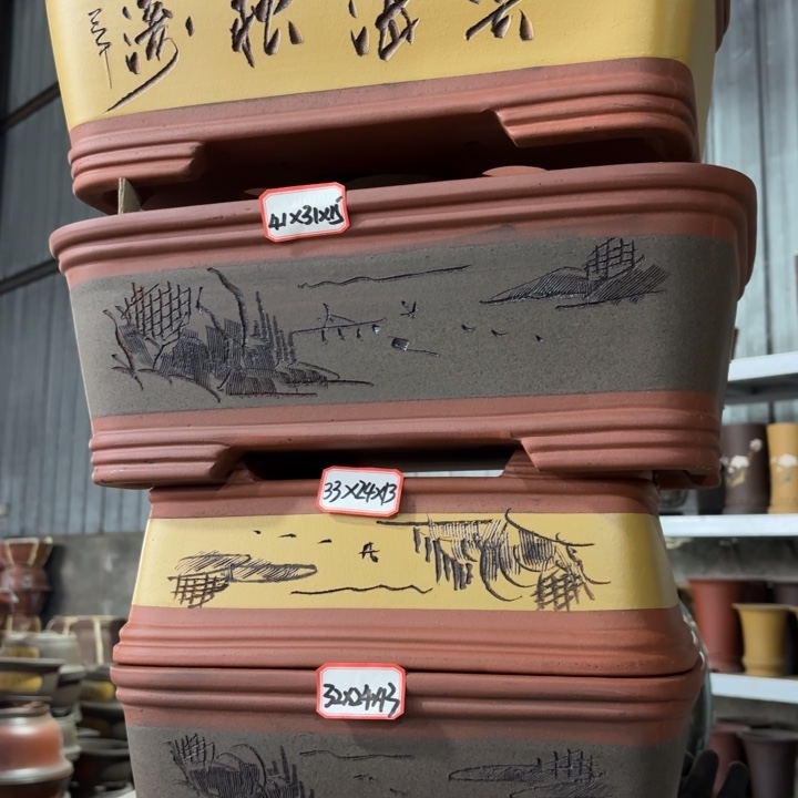 紫砂花盆128-4。          