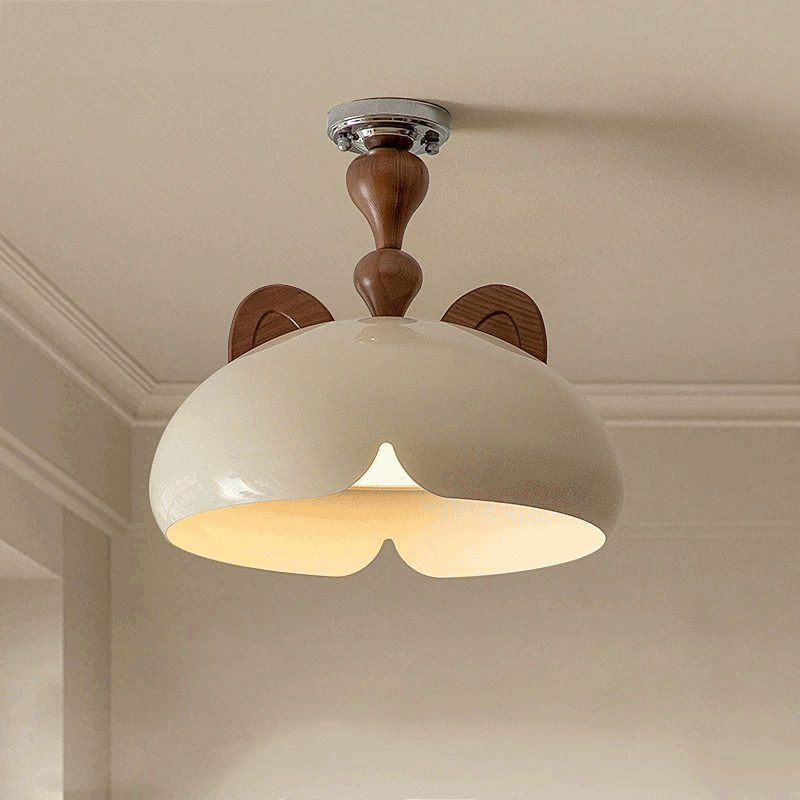 现代奶油风卧室灯中古儿童房护眼灯新款卡通灯