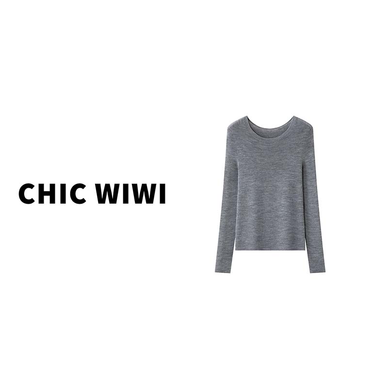 CHIC WIWI100羊毛无缝一体亲肤打底衫女秋冬ZY035348