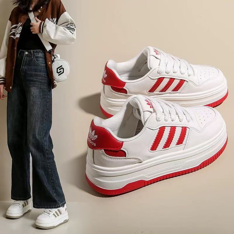 7785三条杠小白鞋女2025春季新款休闲运动鞋女款时尚厚底板鞋