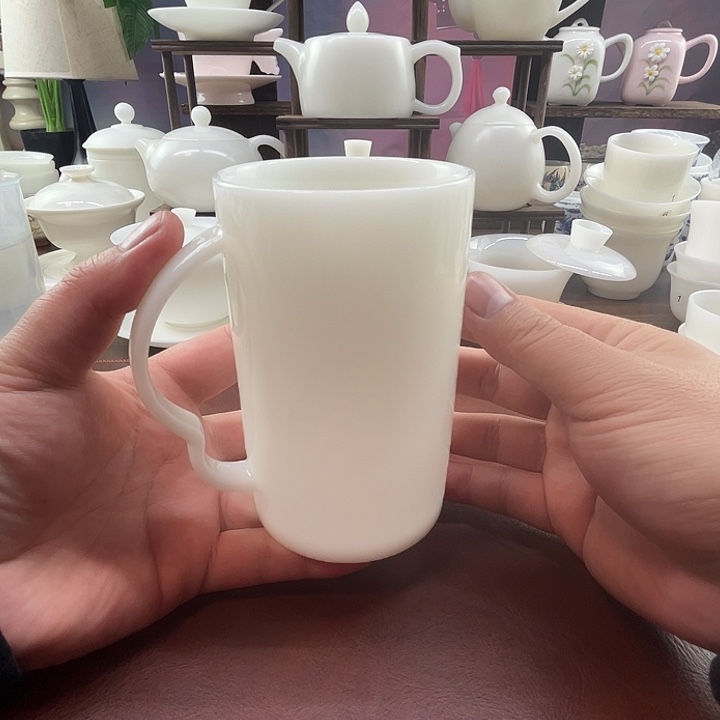 釉烧璞玉瓷400ml可乐杯水杯