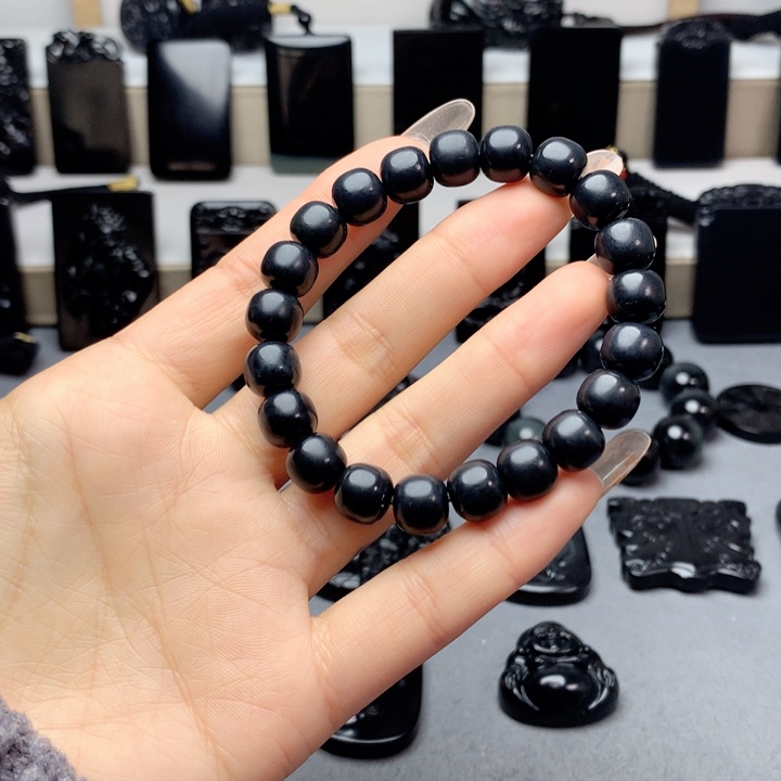 和田玉（墨玉）手串未镶嵌特价10mm
