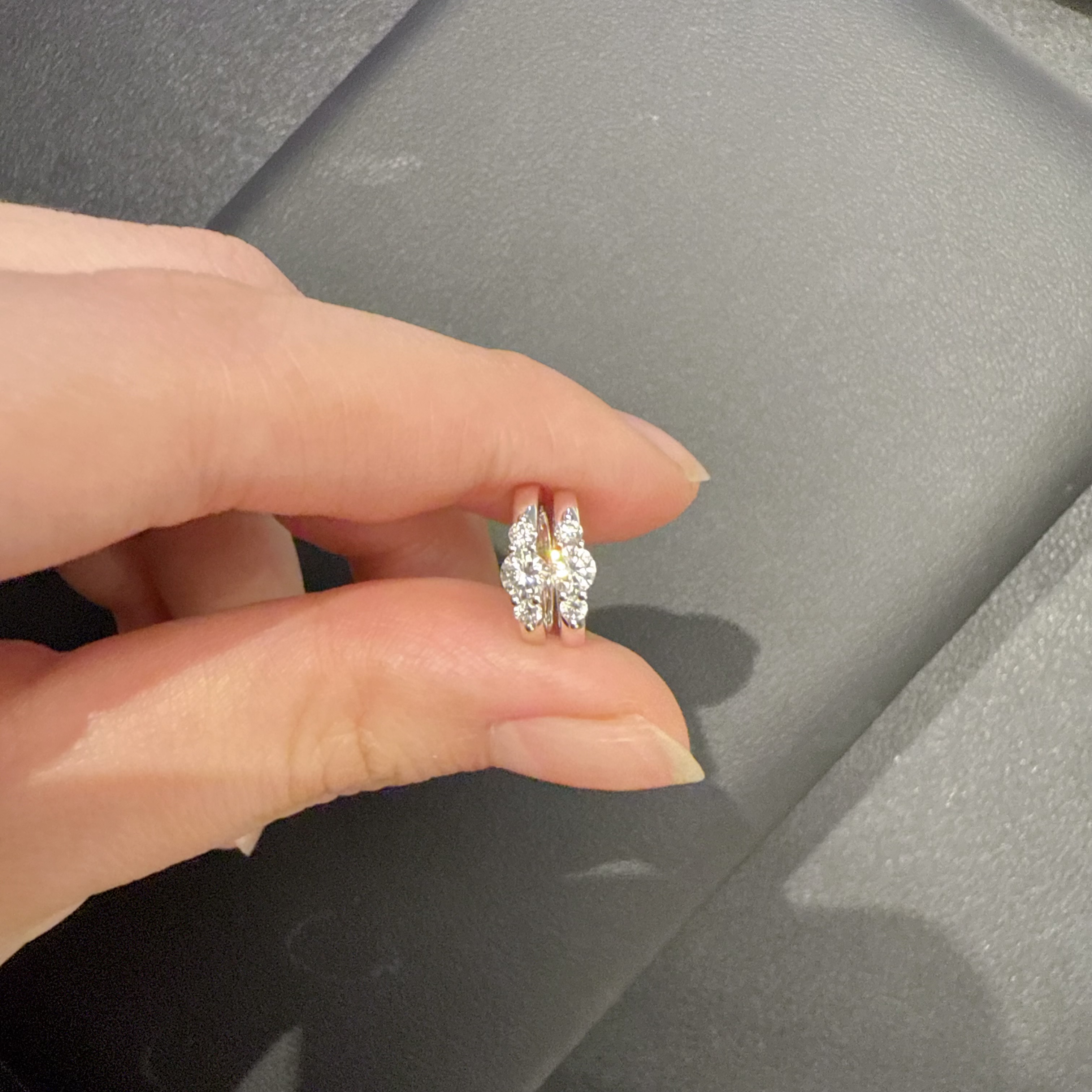 孤品 18K白 钻石耳扣 12100213