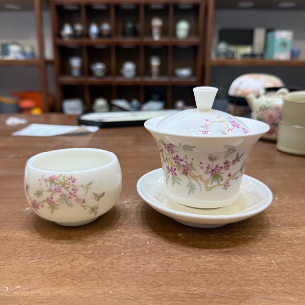 AS007 紫藤花盖碗加主人杯