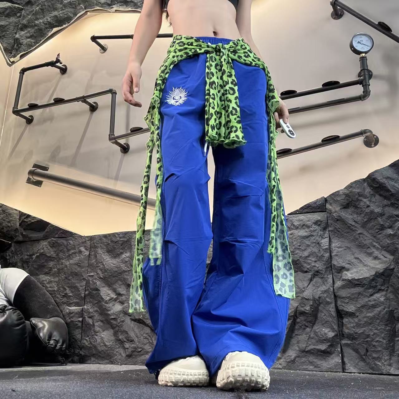 （太阳裤+腰搭）香蕉裤长刺绣休闲裤阔腿裤休闲春秋练功裤卫裤