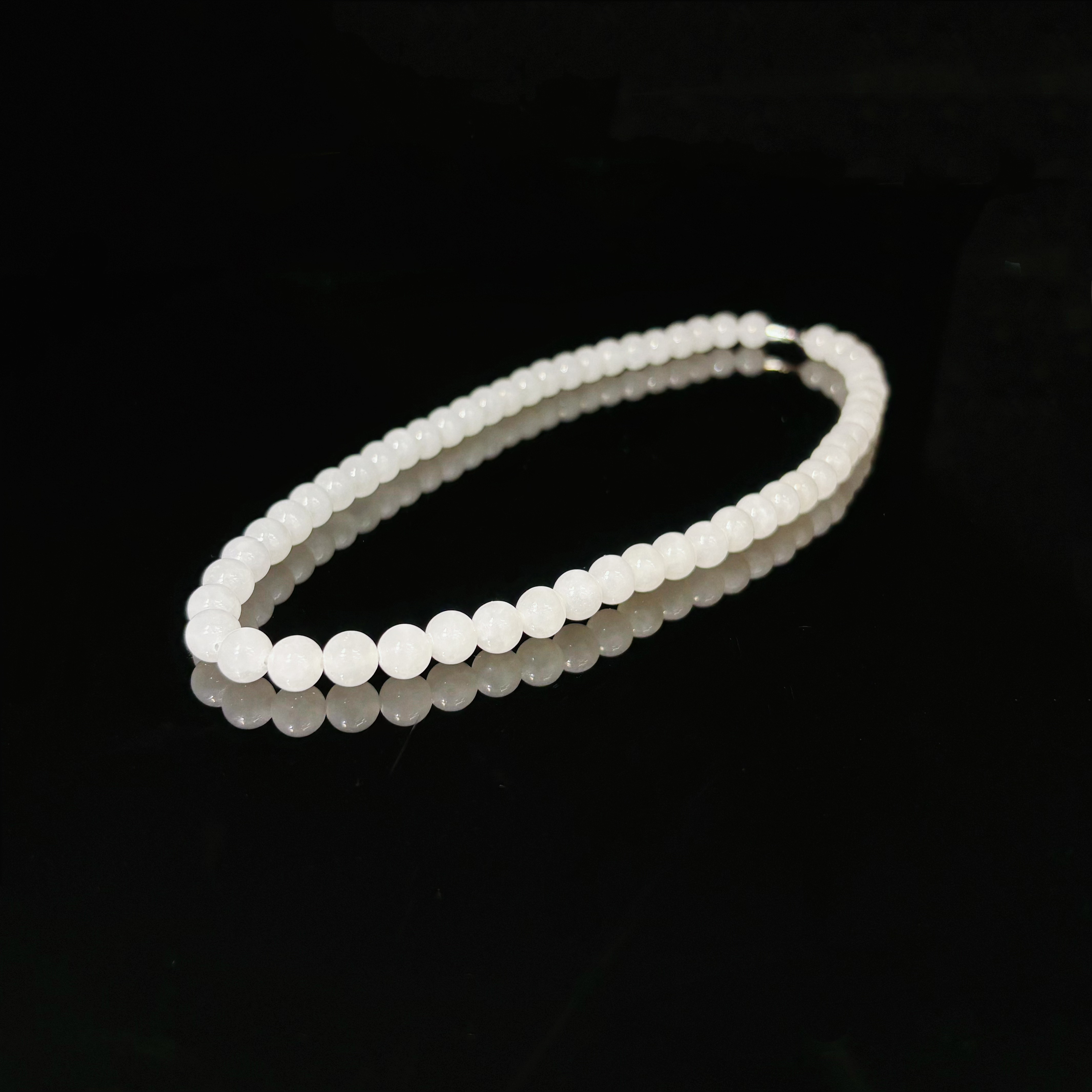 和田玉  白玉女神链 项链 8mm  3715  多样性发一件