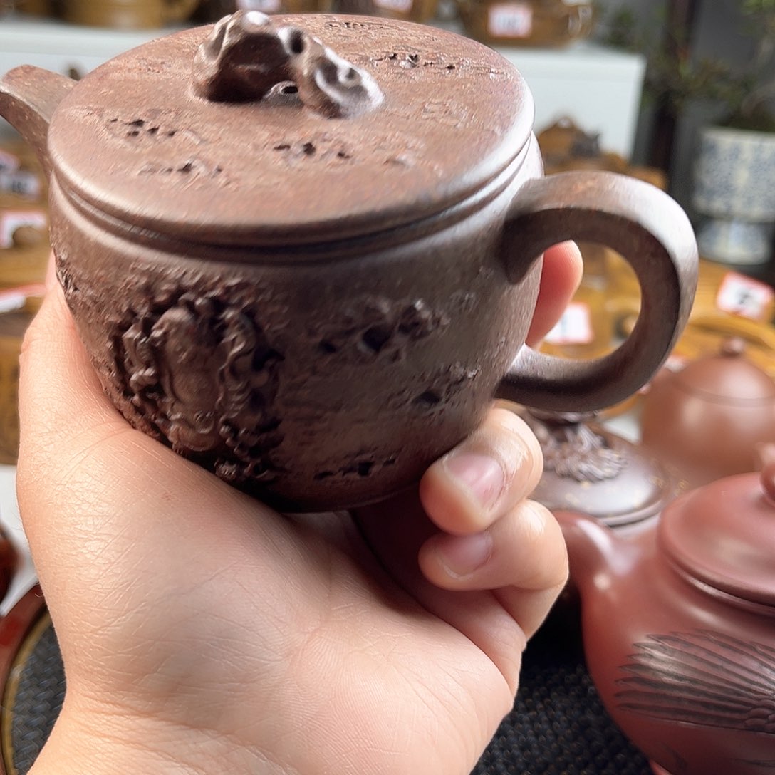 紫泥茶壶《****》宜兴紫砂