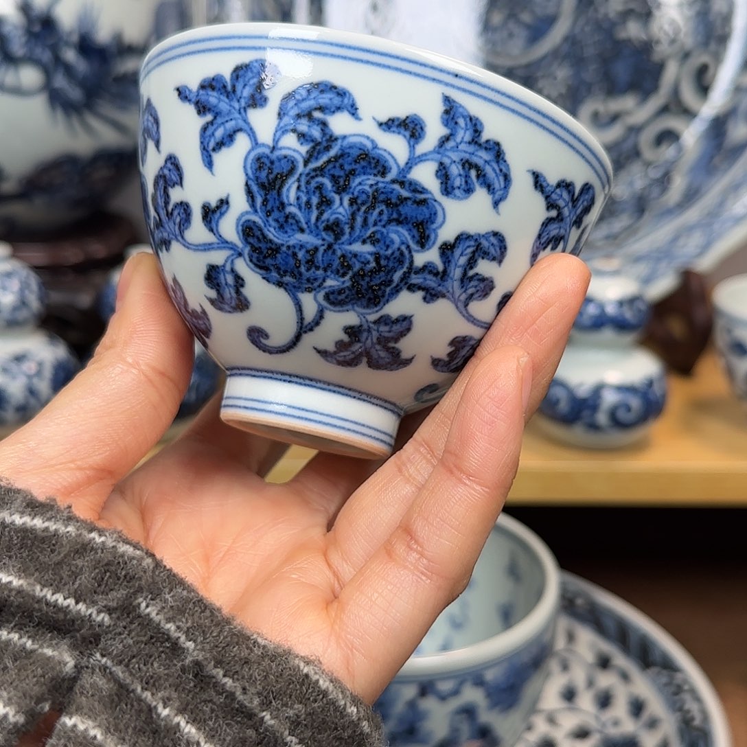 花卉鸡心杯五云随安