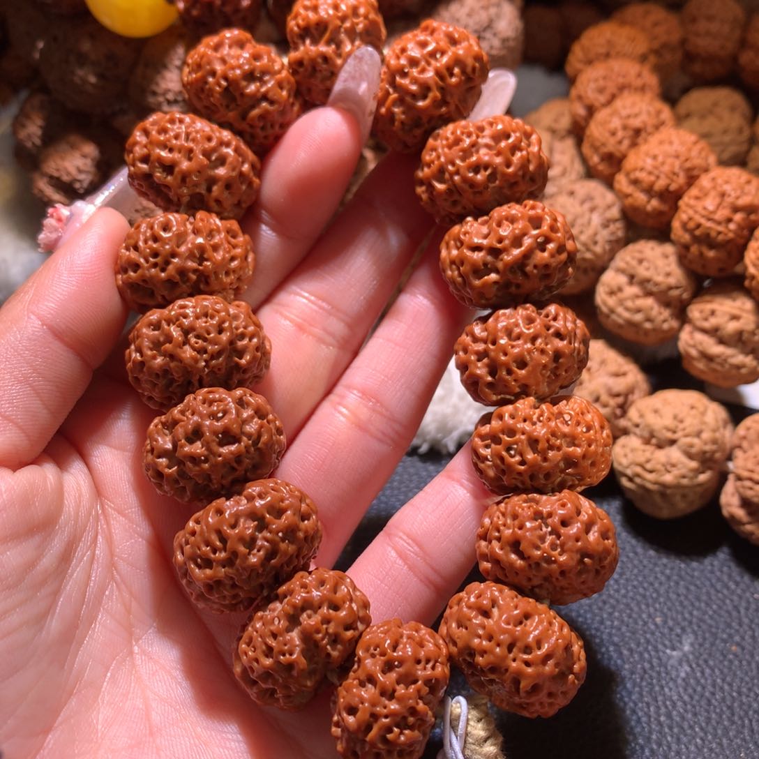 金刚菩提手串21+五星双龙夹板