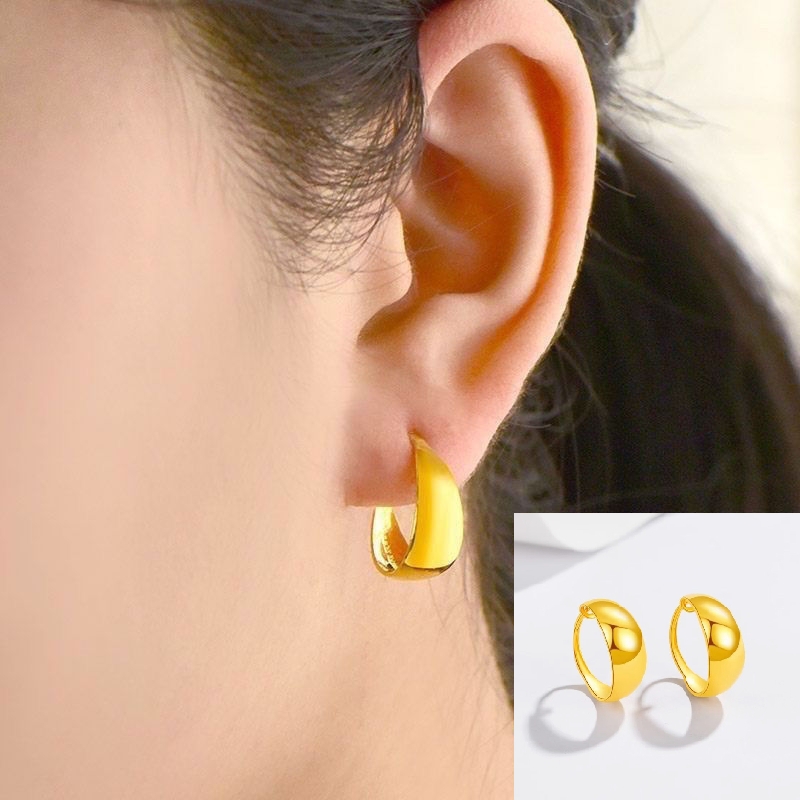 合金耳饰 （光面耳环耳圈金色）爆款来袭抖音好物轻奢百搭休闲时尚
