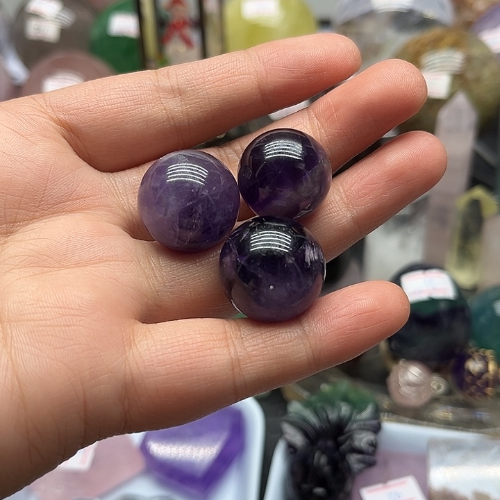 水晶珠宝半成品未镶嵌40克紫水晶球