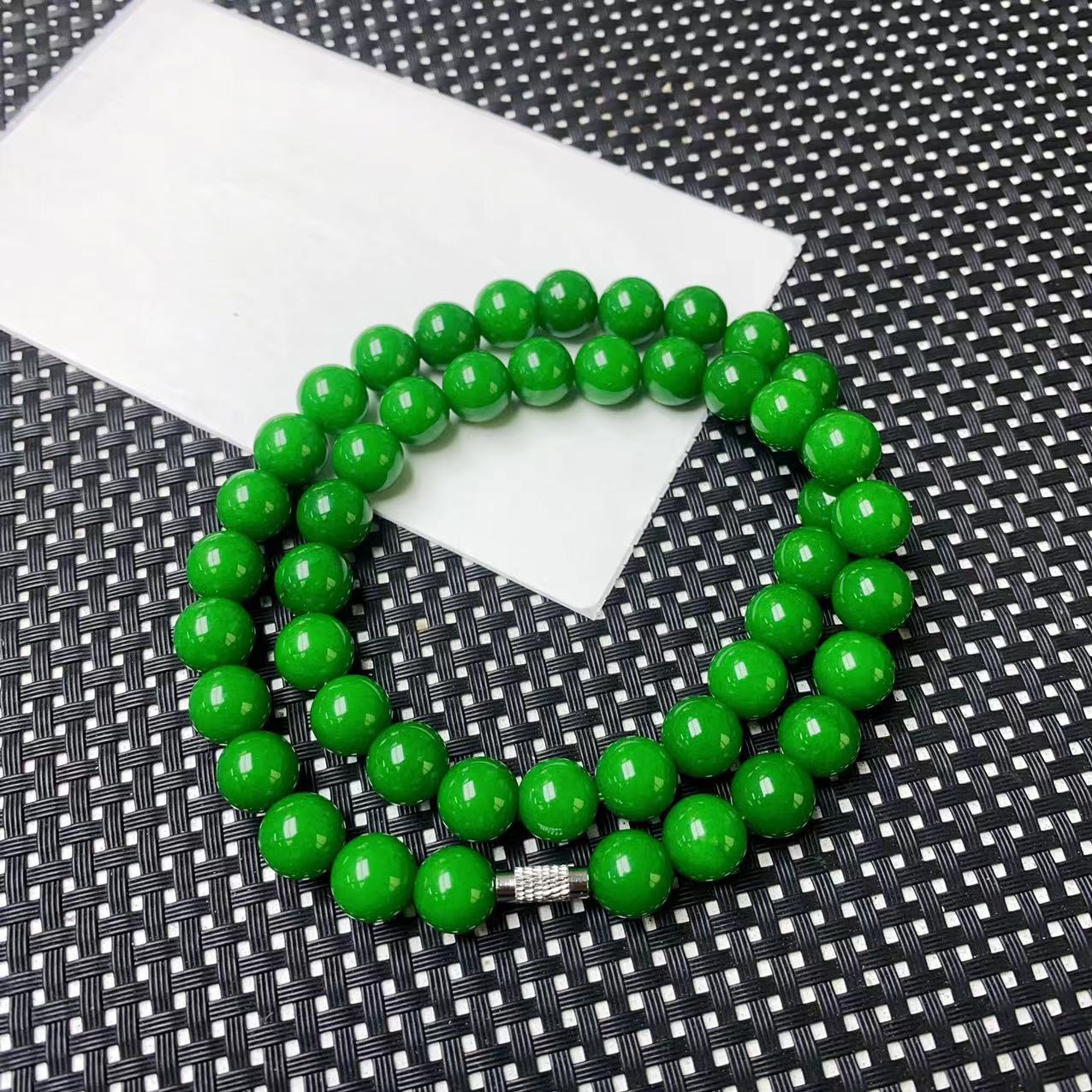 [石矿]A1257蜡绿色系项链10M