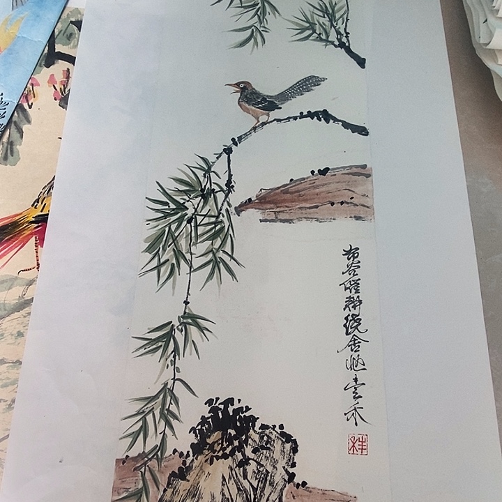 国画手绘花鸟作品