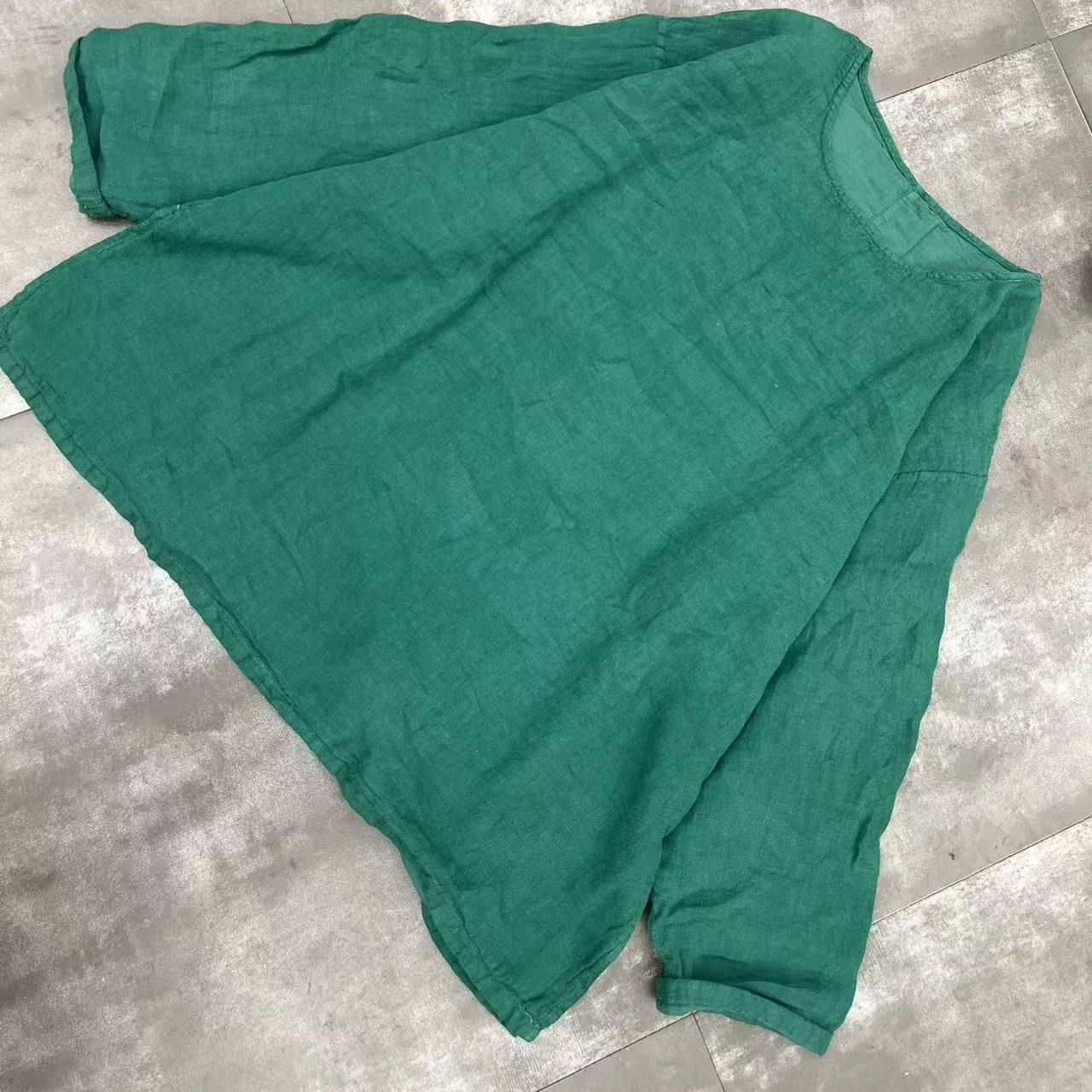 皙子3446-1秋冬双层雨露麻长袖圆领百搭气质上衣衣长70胸围140