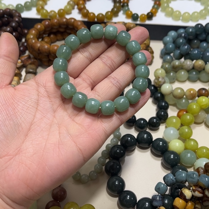 蛇纹石玉未镶嵌手链卡12