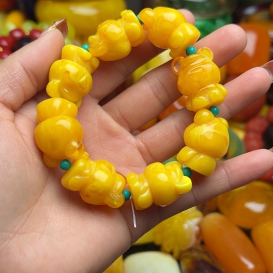 琥珀手串未镶嵌蜜蜡