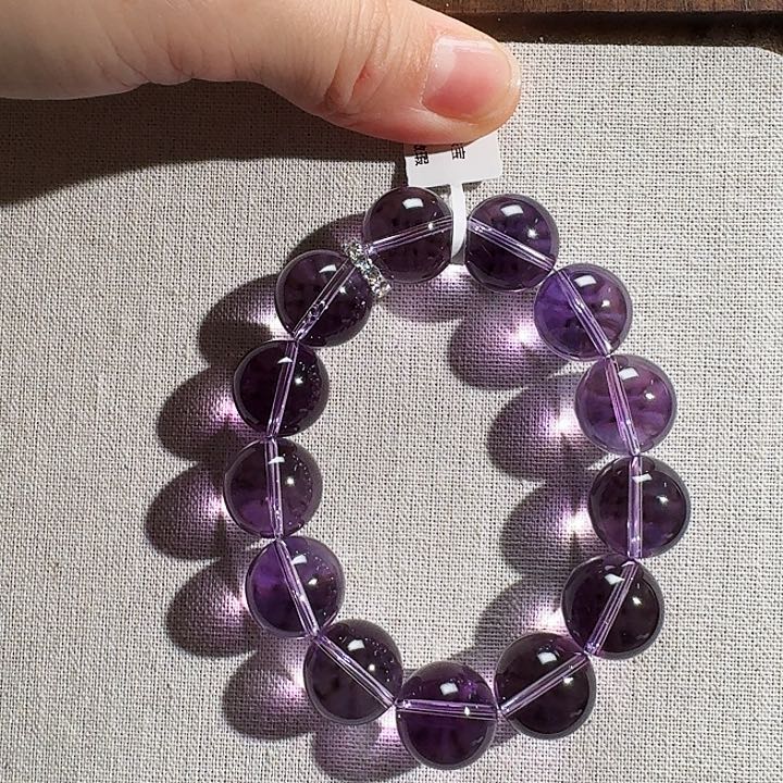 水晶手串银S925镶嵌天然水晶手串