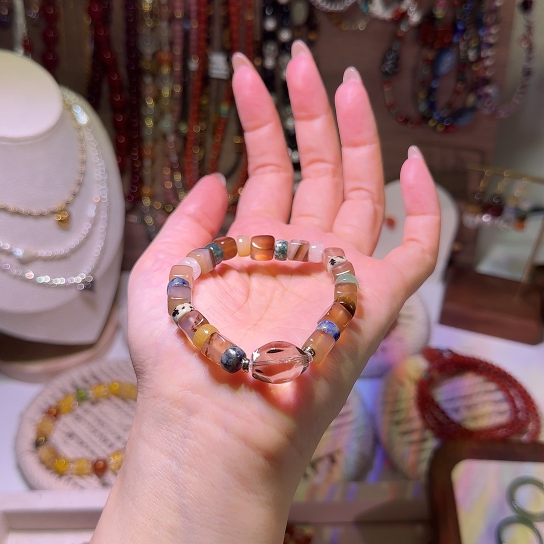 彩色方珠珠手串默认微瑕